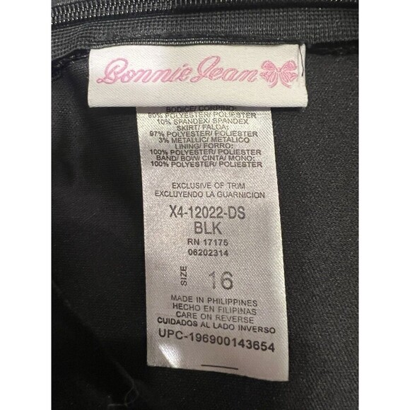 Bonnie Jean Little Girl's Long Sleeve Velvet Striped Fanciful Dress Size 16 - Picture 5 of 7